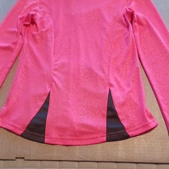 BCG Tru-Wick Girls Size L pink, black activewear light jacket full zip w/pockets - Picture 6 of 8